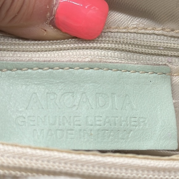 Arcadia Light Green Mint Vintage Leather Crossbody Made in Italy MCB6240Q - Picture 9 of 12